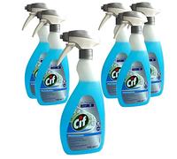 CIF - Limpiador de cristales profesional para ventanas, espejos y superficies de cristal, limpiador desengrasante - Fabricado en Alemania (6 botellas pulverizadoras de 750 ml)