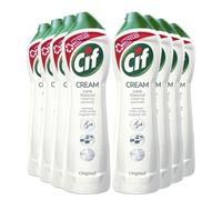 Cif Limpiador de superficies multiusos original en crema enriquecido con un aroma fresco del océano hecho con partículas de limpieza 100% naturales para una limpieza suave y confiable, paquete de 8