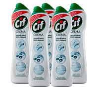 Cif - Limpiador en crema con partículas limpiadoras 100% naturales - 5 botellas de 500 ml
