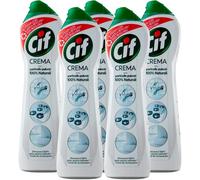 Cif - Limpiador en Crema Multiusos - Pack 5 Unidades de 750 ml - Con partículas limpiadoras 100% naturales - Limpiador de superficies multiusos CIF