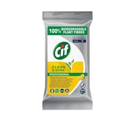 Cif Professional Paños de limpieza Clean & Shine - Toallitas de limpieza multiusos biodegradables - 1 x 100 unidades.