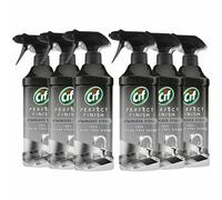 Cif Spray especializado de acero inoxidable científicamente diseñado para eliminar la suciedad persistente para un brillo 100% sin rayas en las superficies de acero inoxidable, paquete de 6 unidades