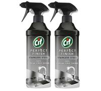 Cif Spray especializado de acero inoxidable científicamente diseñado para eliminar la suciedad persistente para un brillo 100% sin rayas en las superficies de acero inoxidable, paquete de 2 unidades