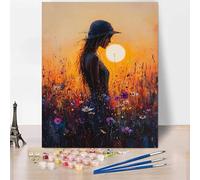 Cifra Pintar por Numeros Adultos Mujer Cuadros para Pintar por Numeros, DIY Kit de Pintura al óLeo de Lienzo para con Pinceles Pigmento Acrílico Sin Marco, Decoracion Hogar, Regalo 50x65cm -XY33T