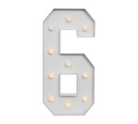 Cifras LED 3D, números decorativos iluminados, 0-9, para boda, cumpleaños, fiesta, iluminación navideña, lámpara de noche (6 Blanco)