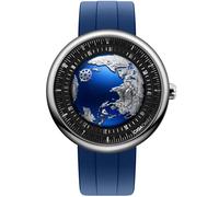 CIGA Design Reloj Automático para Hombre - Blue Planet Relojes de Pulsera Acero Inoxidable/Titanio/Cerámica con Correa de FKM (Caucho Fluorado) (Blue Planet-ii-43mm Titanio)