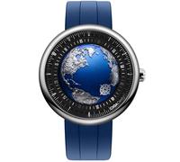 CIGA Design Reloj Automático para Hombre - Blue Planet Relojes de Pulsera Acero Inoxidable/Titanio/Cerámica con Correa de FKM (Caucho Fluorado) (Blue Planet-Atlantic Titanio)
