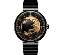 CIGA Design Reloj Automático para Hombre - U Series Blue Planet Relojes de Pulsera Acero Inoxidable/Titanio/Cerámica con Correa de FKM (Caucho Fluorado) (Blue Planet II - Cerámica Y Dorada)