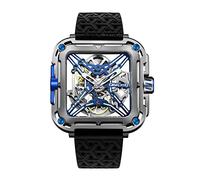 CIGA Design Reloj Automático para Hombre - X Series SUV Relojes Mecánicos de Pulsera Tipo Esqueleto, Cristal de Zafiro, Correa de Nailon y Silicona (Titanio Azul)