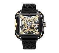 CIGA Design Reloj Automático para Hombre - X Series SUV Titanio Relojes Mecánicos de Pulsera Tipo Esqueleto, Cristal de Zafiro, Correa de Nailon y Silicona(Titanio Dorado)