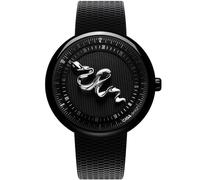 CIGA Design Reloj mecánico automático, Legend of Serpente, mano serpentina, movimiento de calibre suizo, caja de ónix negro, correa de cuero con patrón de cocodrilo, regalos para hombres y mujeres