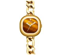 CIGA Design Relojes Mujer Cuarzo Colección Aglaia, Esfera Ojo de Tigre, Manecillas Luminosas, Cadena Cubana, Cierre Magnético