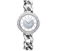 CIGA Design Sparkle Reloj Automático de Lujo para Mujer con Esfera de Nácar y Bisel con Piedras, Oro Rosa o Plata, Correa de Cuero o Metálica de Eslabones (Plata con Correa Metálica de Eslabones)
