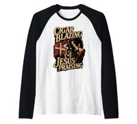 Cigar Blazing & Jesús alabando al Entusiasta Cristiano del cigarro Camiseta Manga Raglan