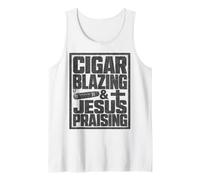 Cigar Blazing & Jesús alabando al Entusiasta Cristiano del cigarro Camiseta sin Mangas