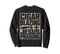 Cigar Blazing & Jesús alabando al Entusiasta Cristiano del cigarro Sudadera