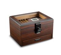Cigar Humidor with LED Light, Spanish Cedar & Hygrometer