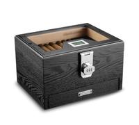 Cigar Humidor with LED Light, Spanish Cedar & Hygrometer