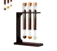 cigar infuser, Handcrafted Wooden Base with Transparent Cigar Infused Glass Tube Set, Equipped with a sealed lid, Designed specifically for cigar enthusiasts (Three)