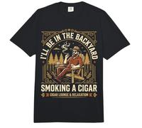 Cigar Lover Ill Be In The Backyard Funny Smoker Comfort Colors Adult Heavyweight T-Shirt