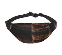 Cigar & Whiskey - Riñonera ajustable con cintura grande, riñonera de viaje, unisex, Black, Talla única, Mochila informal