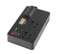 Cigarette Interface Car Inverter Power Adapter DC 12V/24V to AC 220V Converter QC 3.0 USB/PD/Type-C Charger Voltage Detector(Digital Display)