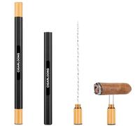 CIGARLOONG Herramienta portátil 2 en 1 para cigarros | Perforadora de cigarros con doble aguja y potenciador de extracción, regalo multifuncional de aleación para entusiastas (negro y dorado)