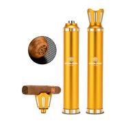 CIGARLOONG Humidor de tubo de cigarros de metal con soporte y perforador, tubo de viaje para puros, estuche ligero para puros, almacenamiento 3 en 1, accesorio para cigarros, regalos para hombres