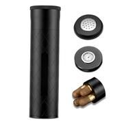 CIGARLOONG Tubo de cigarro de aluminio, humidificador de viaje hermético con higrómetro y humidificador, estuche para 3 puros, Negro a cuadros, moderno