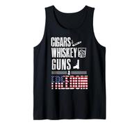 Cigars Whiskey Guns & Freedom Shirt - Camisa para beber whisky Camiseta sin Mangas