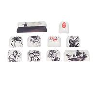 cigemay, 10 Piezas de Teclas de Repuesto, Teclas Esc Ctrl Shift Alt DIY PBT, Resplandeciente Patrón de Pintura de Tinta China, Accesorios para Teclados Mecánicos de 6/87/104/108 Dígitos