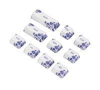 cigemay 10 Piezas Repuesto para Teclas Bricolaje con MayúScula/Esc/Ctrl/Alt/Win/Fn, Teclas Pbt Estilo Porcelana Azul Y Blanca para Mayoría los Teclados MecáNicos 61/87/104/108 DíGitos