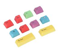 cigemay 10 Piezas Teclas Repuesto, Esc Ctrl Shift DIY PBT OEM Teclas Altura, Resplandeciente Amarillo Rojo Púrpura Azul Verde Coloridas Teclas Bricolaje para Teclados Mecánicos 61/87/104/108
