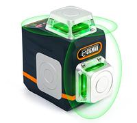 CIGMAN CM720 Nivel Láser, Nivel Láser Autonivelante 360 Grados, 2x360° Láseres de Línea, 30M Alcance, Con Control Remoto, Doble Soporte, Estuche acolchado, Batería Recargable