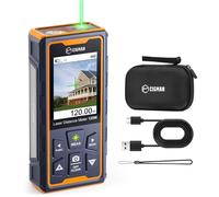CIGMAN Dispositivo de medición láser verde CD-120G, posición de cámara con zoom 4X Medidor de distancia láser de 120 m/393 pies, herramienta de medición láser portátil, pantalla LCD, herramienta láser