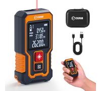 CIGMAN Medidor láser 80 m, Metro láser Compacto con batería Recargable USB-C de 300 mAh, medidor láser Distancia para Longitud, área, Volumen y medición Pitágoras, Referencia Frontal y Trasera