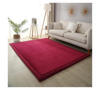 CIGPKLO Alfombra De Vellón Coral Alfombra Tatami Grande for Sala de Estar, tapetes for Dormitorio for Gatear for niños, alfombras colchón Lana Coral 2cm Grosor(Wine Red,100x100cm)