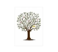 CIGPKLO Árbol De Huellas Dactilares De Boda Libro De Visitas Boda, árbol con Huellas Dactilares, Lienzo, Arte Pared, póster, Regalo, Firma, Recuerdo Matrimonio for Fiesta(Color05,30x40cm)
