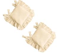CIGPKLO Cuscino per Sedia Sospesa 2 uds. Almohadillas for sillas con Volantes for Comedor, Fundas for Cojines de Asiento Vintage Lazos, Cocina Antideslizante(Beige 2PCS,45x45 2pcs)
