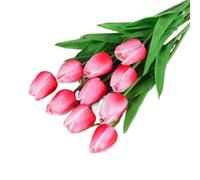 CIGPKLO Flores Artificiales Decoracion Ramo de Flores tulipán Artificiales, Flor Falsa Espuma PE Tacto Real for decoración Boda, jardín y hogar, 5/10 Uds(A-10,5pcs)