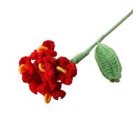 CIGPKLO Flores de Ganchillo Flores de Ganchillo 1 Pieza Ramo graduación Punto Decoración Artificial Tejida Flor(Red)