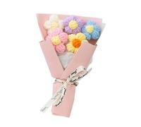 CIGPKLO Flores de Ganchillo Mini Ramo de Flores Punto, decoración Floral for Boda, Tejido a Mano en Crochet, for el hogar, Mesa, Escritorio, navideña(Pink)