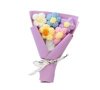 CIGPKLO Flores de Ganchillo Mini Ramo de Flores Punto, decoración Floral for Boda, Tejido a Mano en Crochet, for el hogar, Mesa, Escritorio, navideña(Purple)