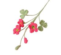 CIGPKLO Flores de Ganchillo Ramo de Crochet con Flores Punto, Falsas Capullo, decoración del hogar(Dark Pink)