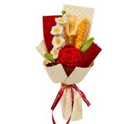 CIGPKLO Flores de Ganchillo Ramo de Rosas Rojas Crochet Hecho a Mano, Flores for el Día la Madre, San Valentín, Aniversario y cumpleaños