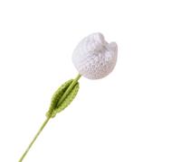 CIGPKLO Flores de Ganchillo Tulipán Artificial Terminado, Flor de simulación, Tejido a Mano, decoración del hogar, Boda, a, Crochet, Floral Falso(White)
