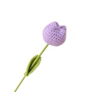 CIGPKLO Flores de Ganchillo Tulipán Artificial Terminado, Flor de simulación, Tejido a Mano, decoración del hogar, Boda, a, Crochet, Floral Falso(Color 02)