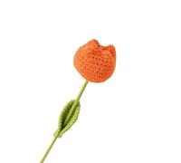 CIGPKLO Flores de Ganchillo Tulipán Artificial Terminado, Flor de simulación, Tejido a Mano, decoración del hogar, Boda, a, Crochet, Floral Falso(Orange)