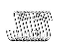 CIGPKLO Percha Puerta 5/20 ganchos en forma de S for cocina y baño, acero inoxidable, multifuncionales, for colgar ropa, bolsos, toallas plantas(Sliver,20pcs)
