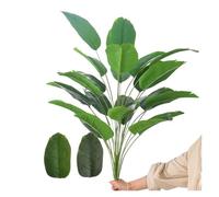 CIGPKLO Ramas Artificiales Plantas Artificiales Tropicales Grandes de 90 cm, árbol Ave del paraíso, Hojas plátano Falsas, Palmeras plástico for decoración hogar y el jardín(90cm 24leaves)